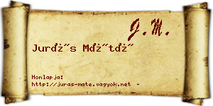 Jurás Máté névjegykártya